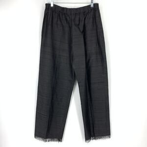 Taylor G Dallas Texas Fringe Hem Pull On Silk Pants Womens Size Large Black